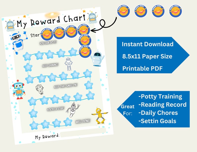 Free Robot Reward Chart Printable: A Fun Way to Encourage Good Behavior ...
