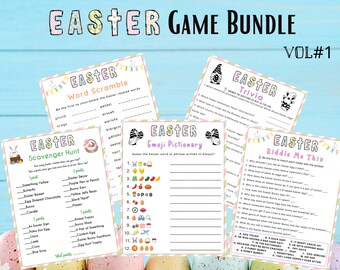 Easter Game Bundle Vol.1 | Printable Easter Game for Kids, Teens & Adults | Easter Activities | Classroom Game | Office Party game | Spring