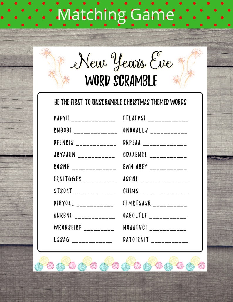 New Years Eve Trivia Game Holiday Party Game New Years Etsy