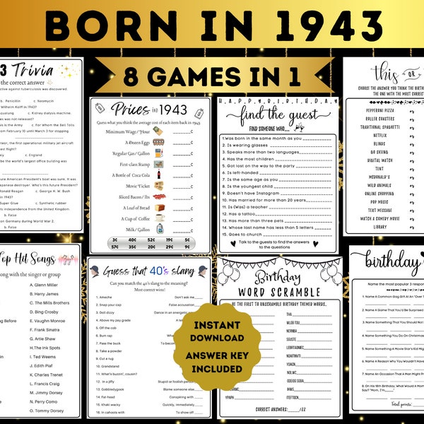 80th Birthday Party Game - Etsy