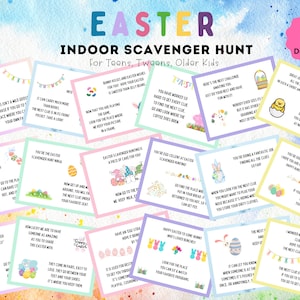 Easter Scavenger Hunt for Teens Printable Game | Easter Treasure Hunt | Easter Egg Scavenger Hunt for older kids, Teenager | Easter Activity