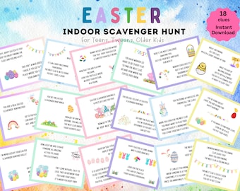 Easter Scavenger Hunt for Teens Printable Game | Easter Treasure Hunt | Easter Egg Scavenger Hunt for older kids, Teenager | Easter Activity