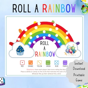 Roll a Rainbow Candy Dice Game | Fun Birthday Game | Family Reunion & Holiday Party Game| Graduation Party | Sleepover Party Game Kids |