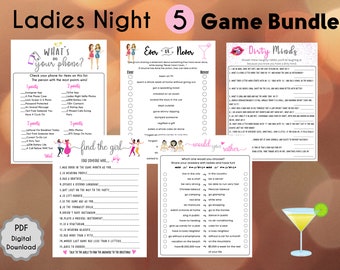 5 Ladies Night Game Bundle | Fun Printable Ladies Party Games | Fun Girls Night Out | Ladies Night | Games for Adult | Adult Birthday Game
