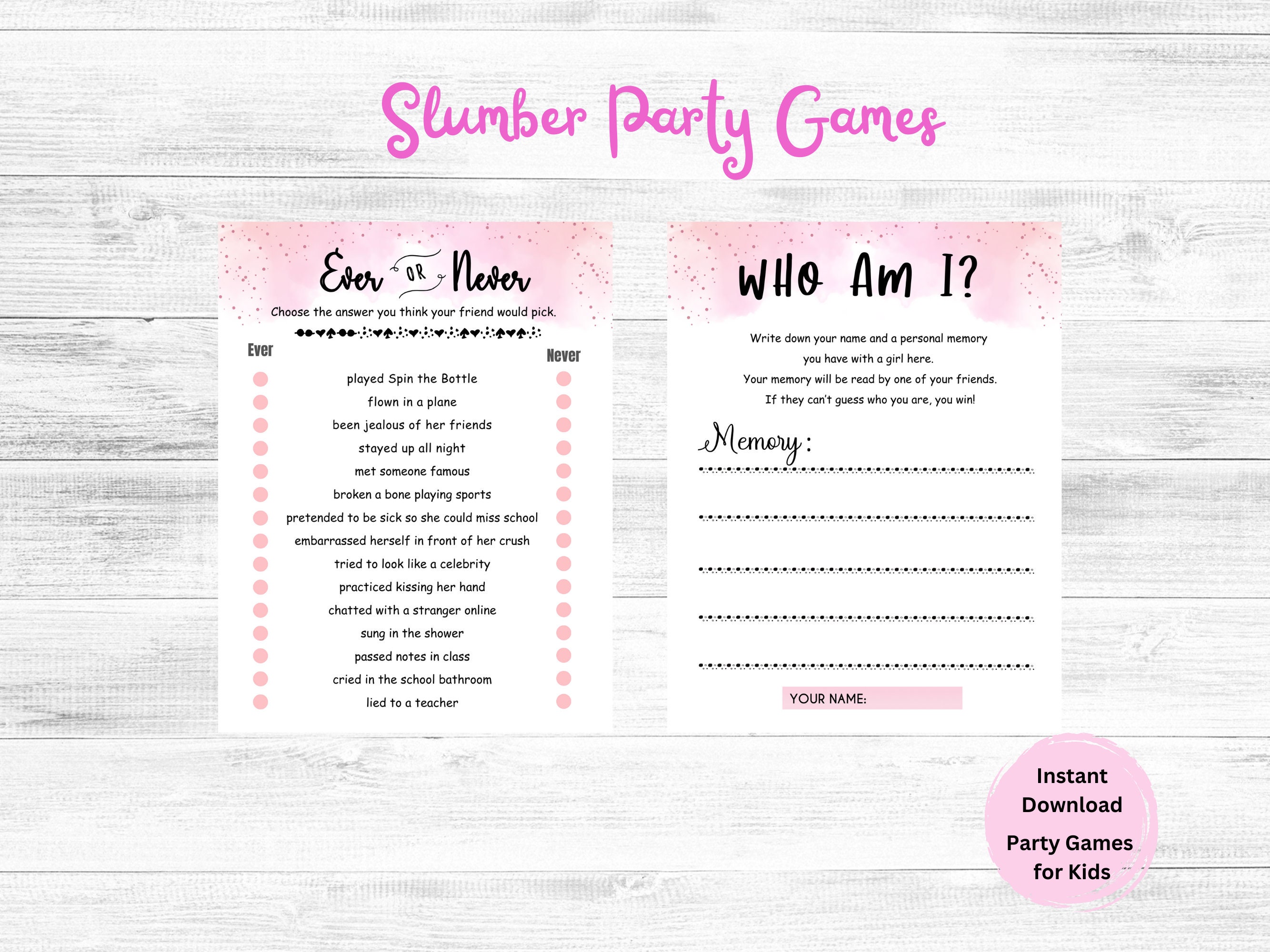 Fun Teen Girls Birthday Games Who Know the BG Best Game Girls Sleepover  Party Games Pajama Party Age 12, 13, 14,15,16,17 Tween 