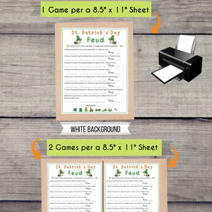 Fun St. Patrick's Day Feud Printable Game St. Patrick's Day Game for Kids & Adult St. Paddy's Party Game St. Patty's Classroom Game image 3