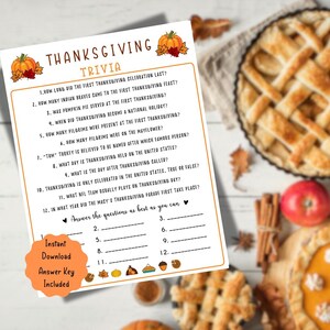 Thanksgiving Printable Word Scramble Game, Fun Friendsgiving Party Game, Thanksgiving Trivia Quiz game for All Ages, Fall Family Party Game