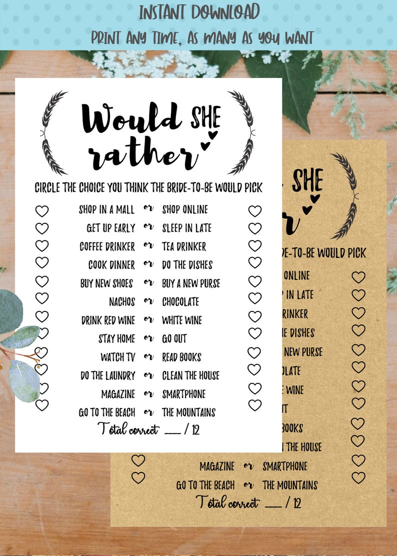 would she rather bridal shower games pdf printable