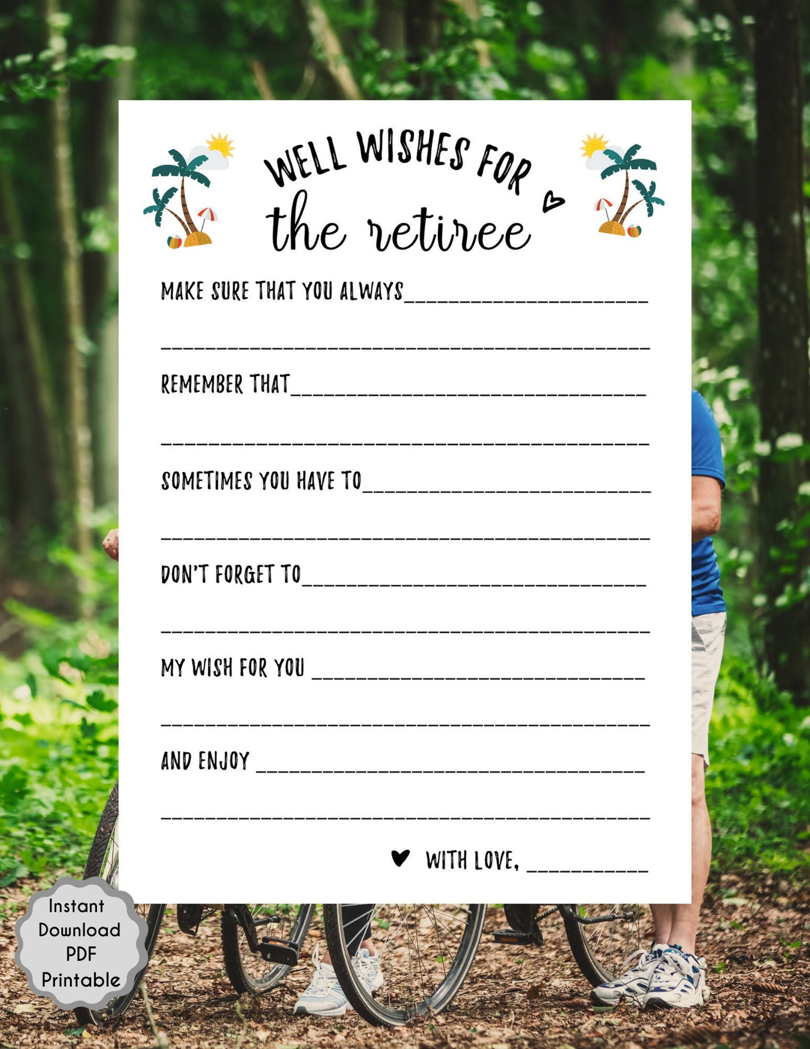 Retirement Party Game Well Wishes for the Retiree Fun Retirement Party