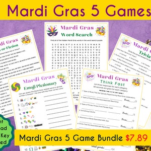 Mardi Gras Trivia Game Mardi Gras Printable Game for Kids & Adults Fun Mardi Gras Party Game Mardi Gras Activities l Virtual Game image 4