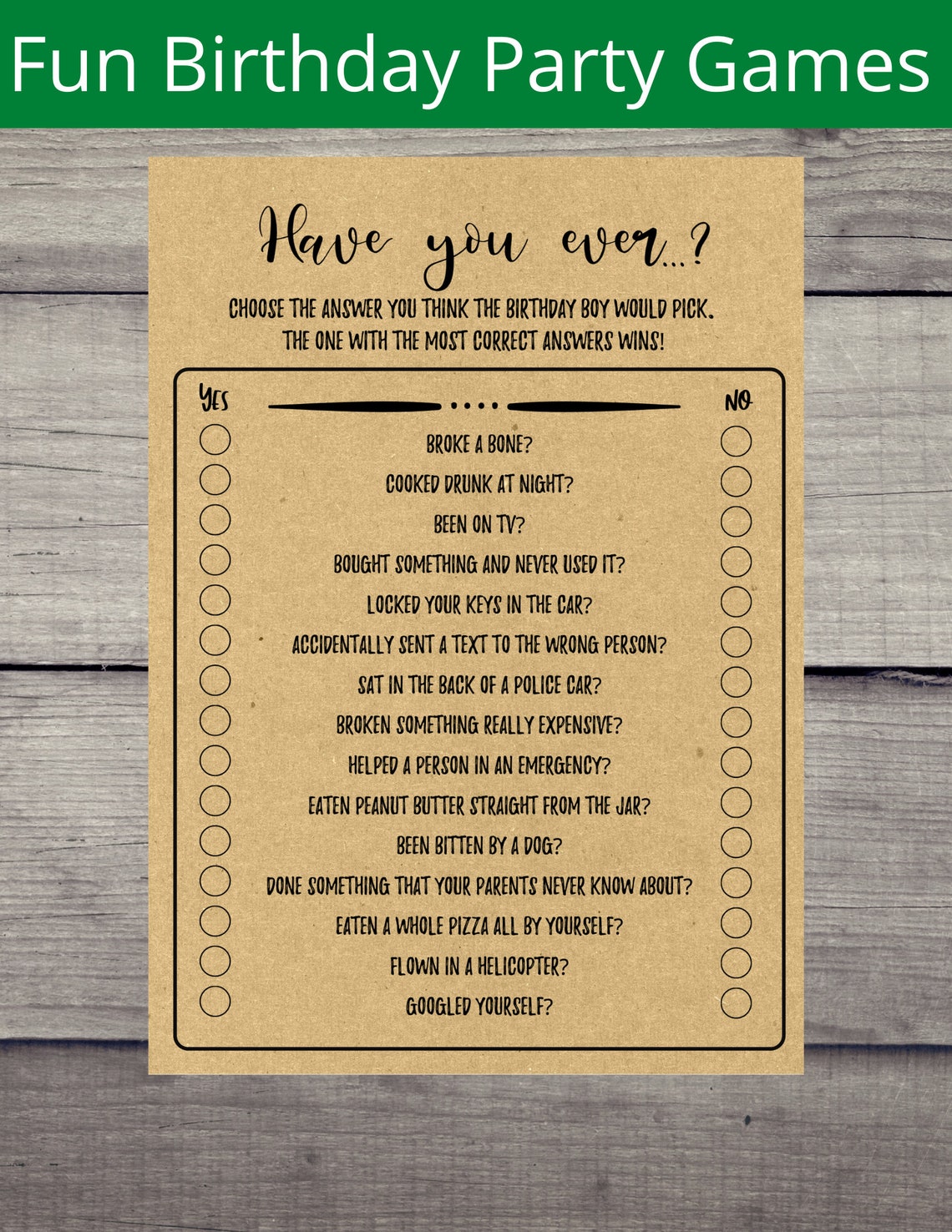 Birthday Games for Him Printable Birthday Party Games for Men - Etsy