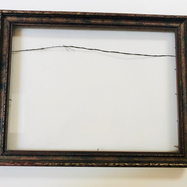 Beautiful Antique Hand Carved Wooden Frame 11.75 x 8.75"