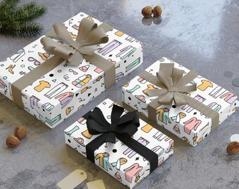 Playful Clothing Print Gift Wrapping Paper Roll, 95 GSM