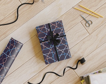 Elegant Geometric Wrapping Paper: Satin Finish, Eco-Friendly