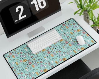 Colorful Desk Mat, Home Office Decor, Clothes Pattern