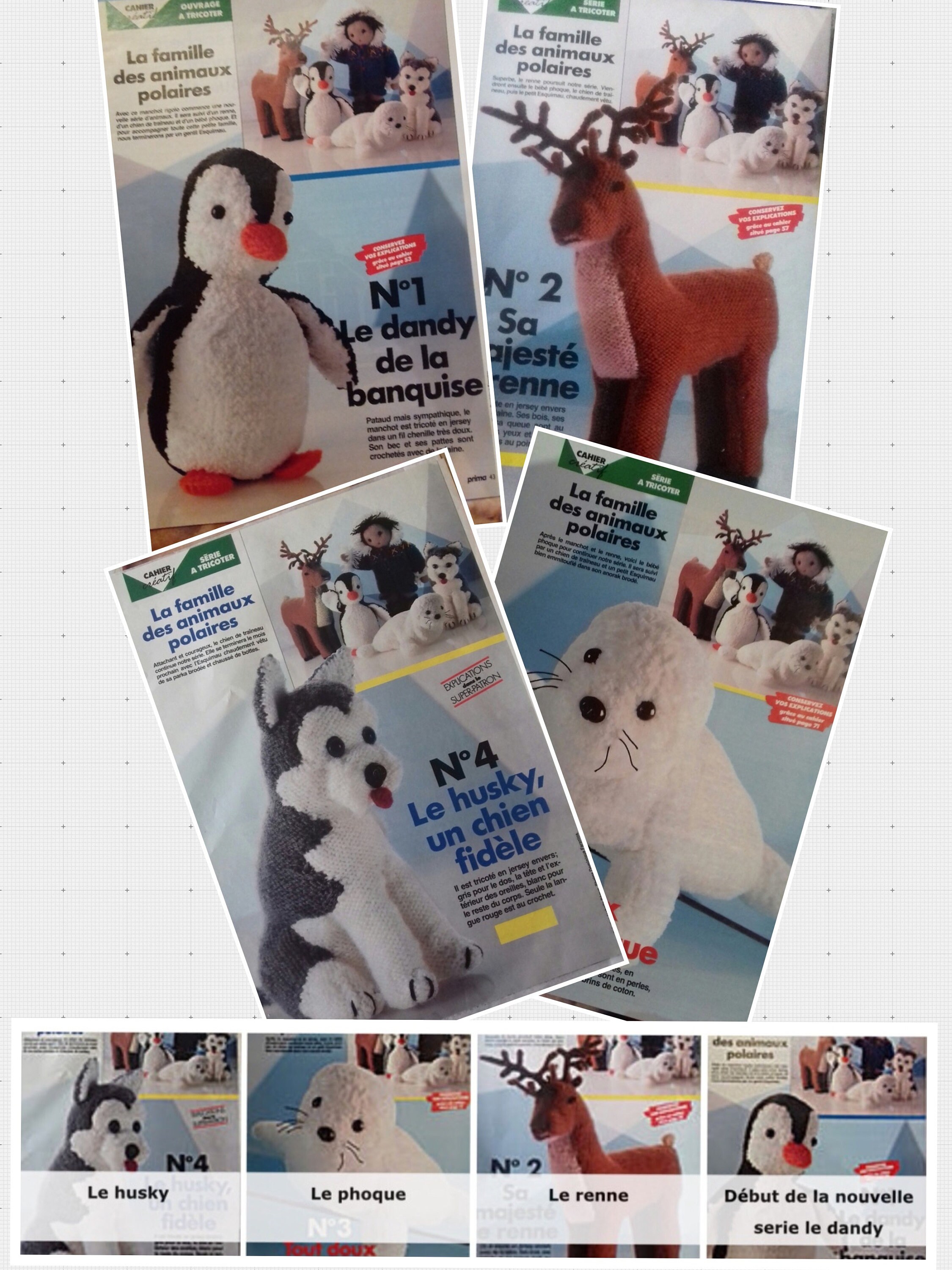 Small Vintage Book Knitted Polar Animals Tutorials In French Etsy Small Vintage Book Knitted Polar Animals Tutorials In French Etsy