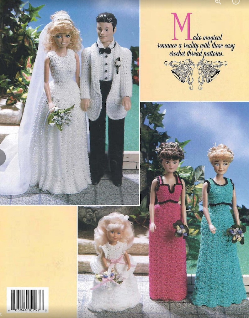 PDF English. pattern patterns dress and chic crochet accessories for Barbie English vintage magazine tutorials