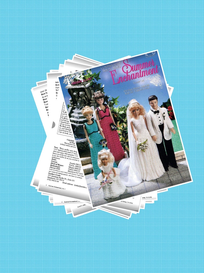 PDF English. pattern patterns dress and chic crochet accessories for Barbie English vintage magazine tutorials