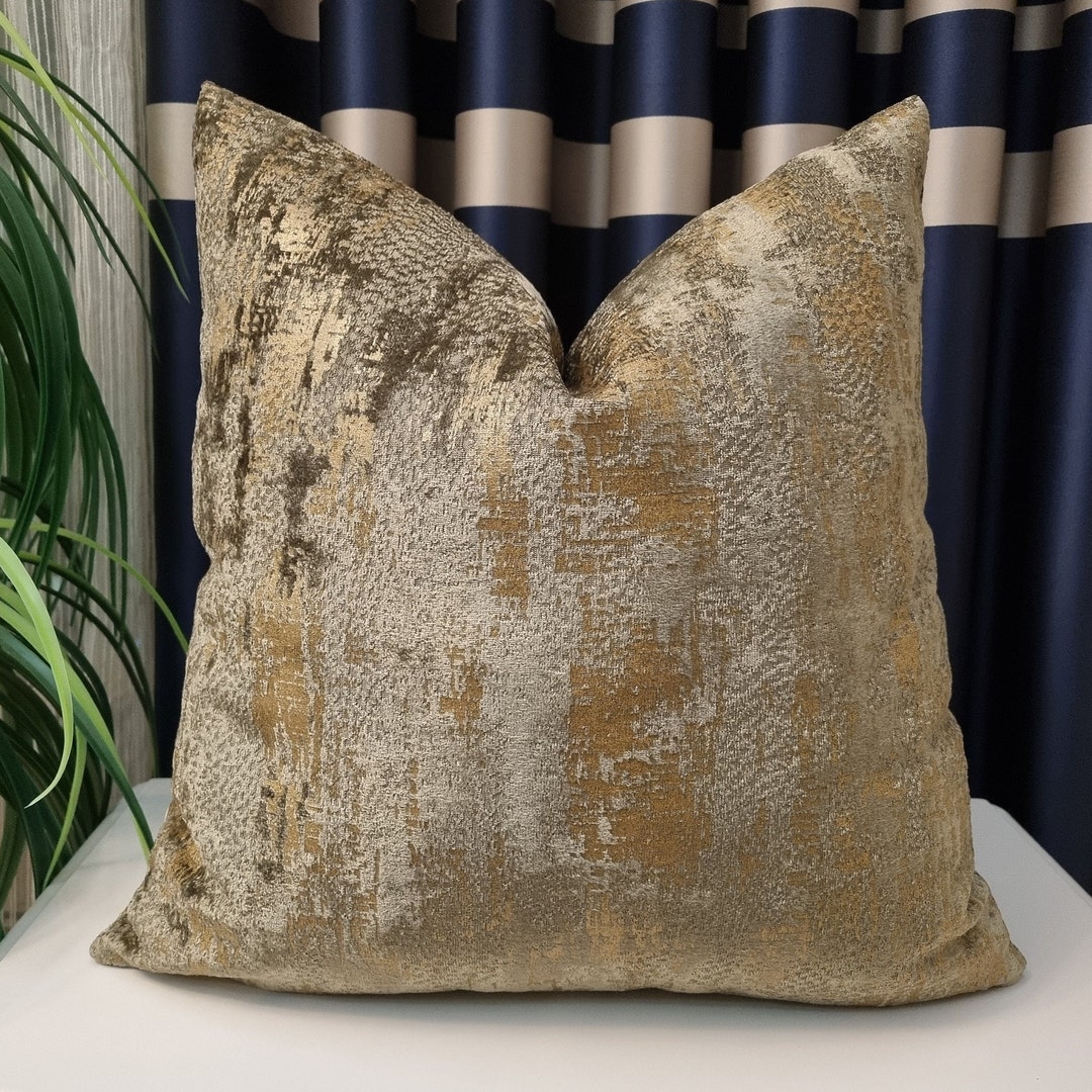 Khaki Bronze Velvet Pillow, High Quality Fabric, Sofa Pillow, Bed
