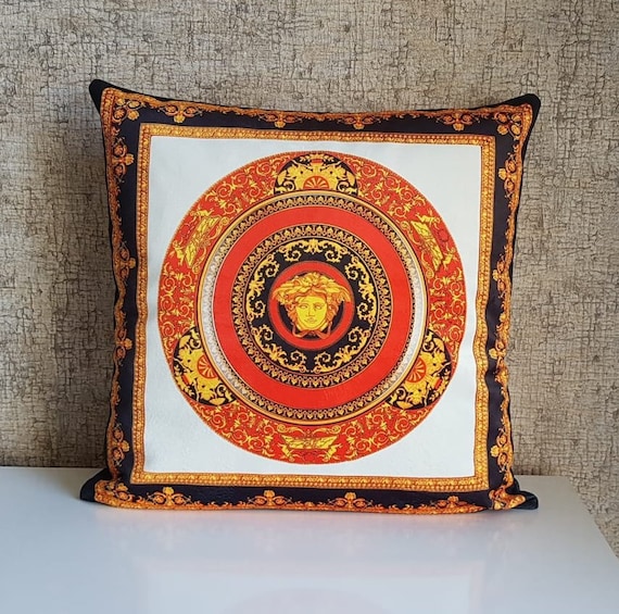 Luxury pillow Decorative pillowcase Printed pillowcase Seat cushion Gold and Red Patterned Pillow Bed pillow Home textile