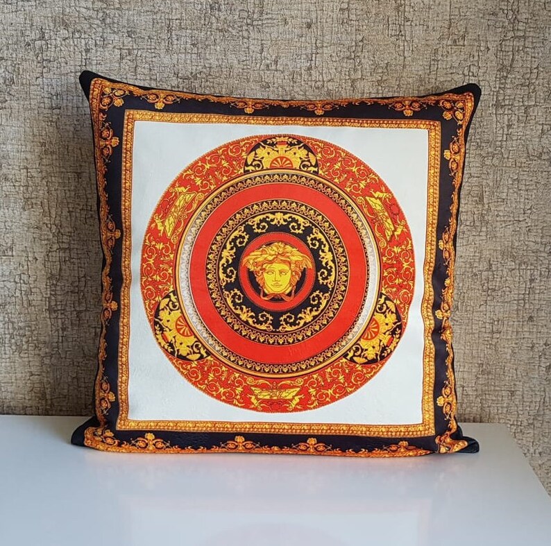 Luxury pillow Decorative pillowcase Printed pillowcase Seat cushion Gold and Red Patterned Pillow Bed pillow Home textile