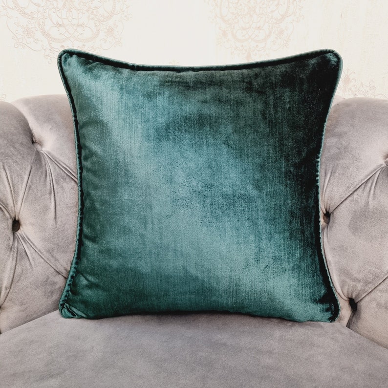 Luxury Dark Green Velvet Throw Pillow Velvet Pillow Cover Etsy
