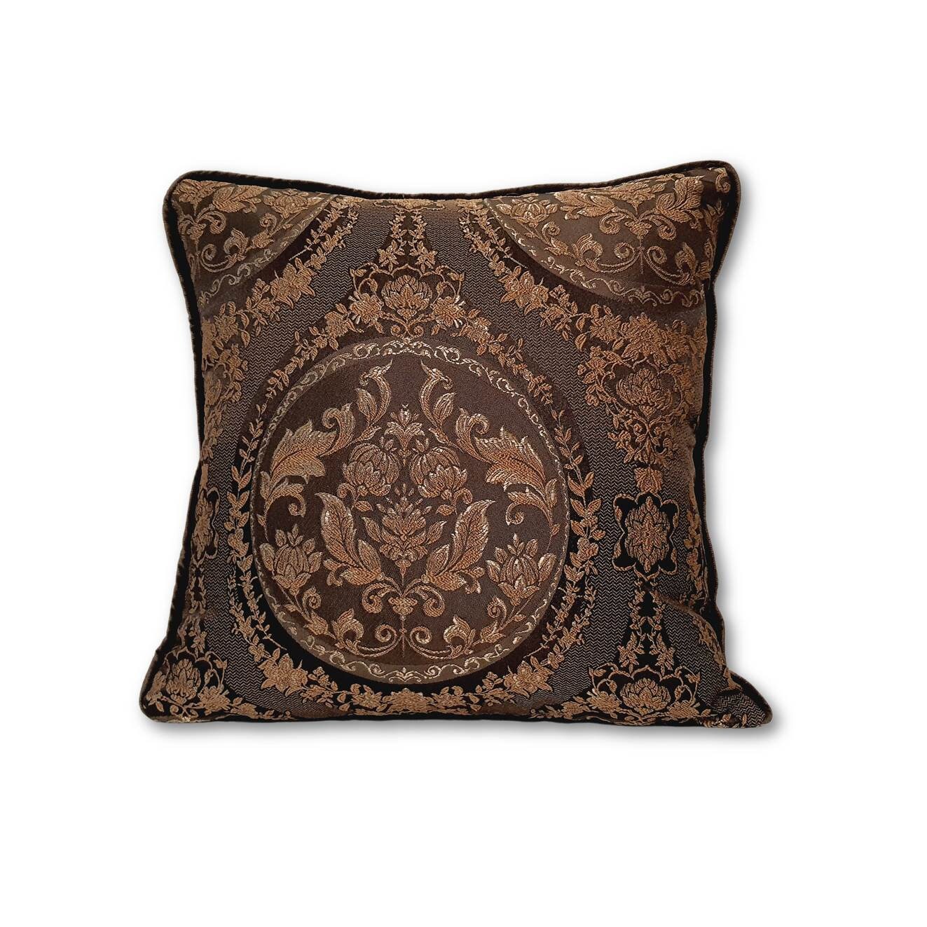 Brown Damask Pattern Pillowcase Classic Pillow Sofa Cushion Etsy