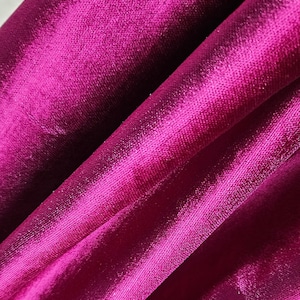 Shiny fuchsia pink silk velvet fabric , (color-19) Luxury velvet fabric, sofa fabric, furniture fabric, chair fabric,140cm-55 inches wide