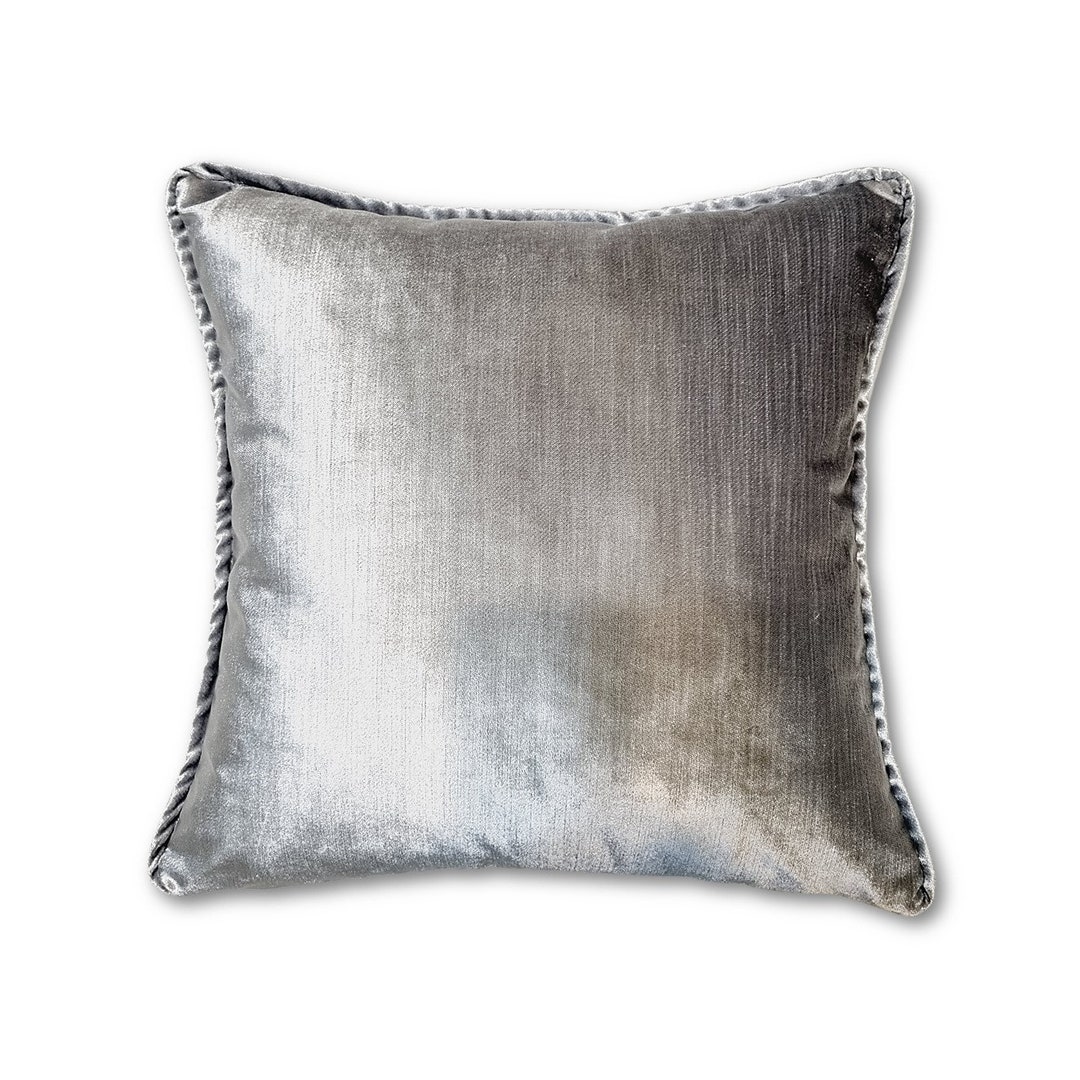 Silver Grey Velvet Pillow Cover Grey Pillow Velvet Pillow Etsy