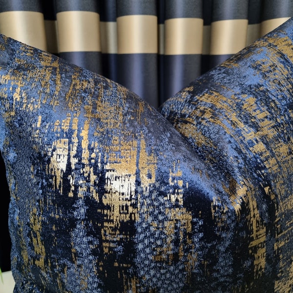 Oreiller en velours bronze bleu marine, tissu de velours bronze bleu foncé, grande réduction, tissu de haute qualité, oreiller de canapé, oreiller de lit, oreiller en terre cuite