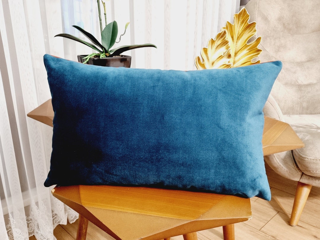 Luxury Velvet Blue Throw Pillow Cover Decorative Pillow Etsy