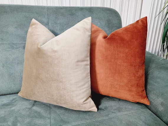 Terracotta velvet clearance cushions