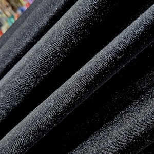 Black Silk Velvet Fabric – Luxury Stretch Velvet by the Meter for Dresses, Gowns, Jackets, Skirts, Costumes and Sewing Projects