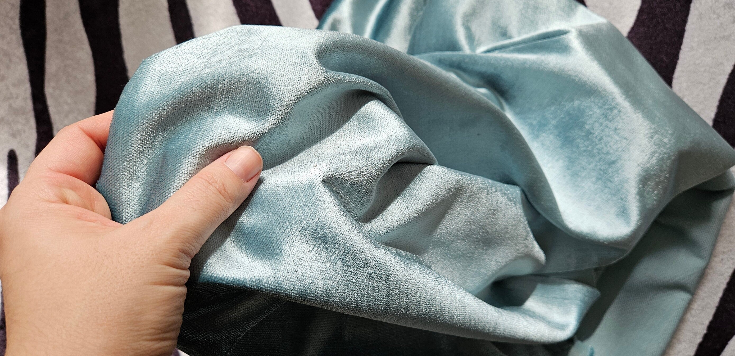 Turquoise Solid Micro Velvet Fabric FAB258 main image 1