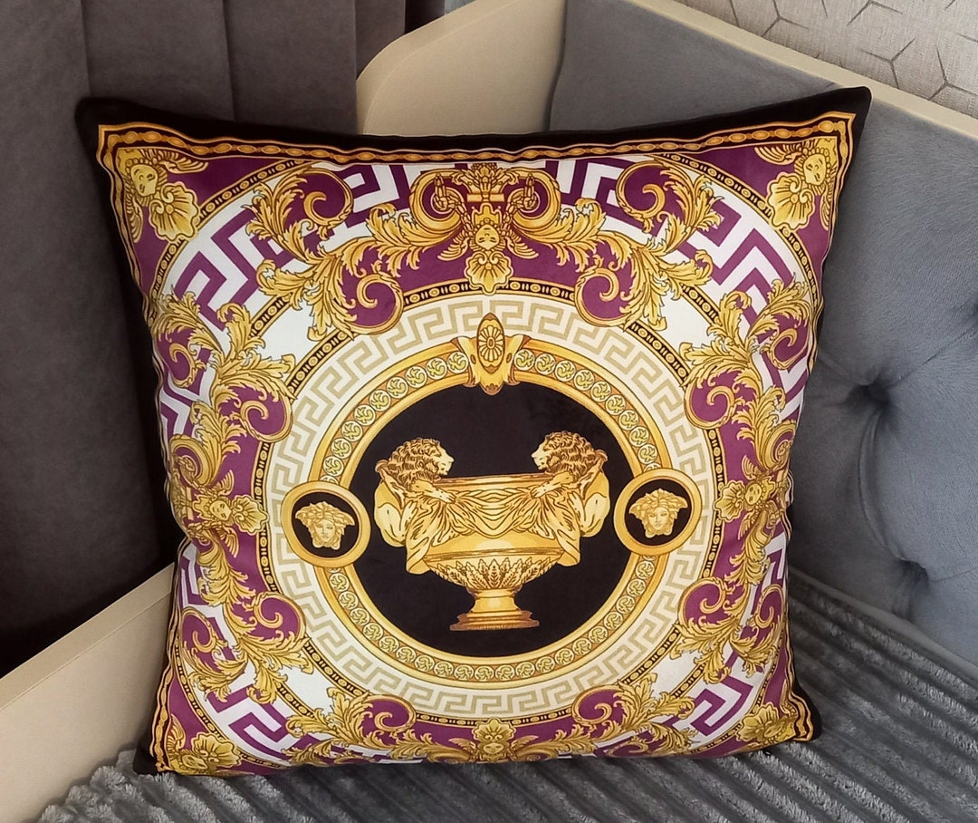 Fuchsia and Gold Velvet High Quality Throw Pillow High Etsy