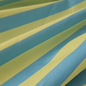 Blue Neon Green Striped Poplin Fabric – Soft Breathable Cotton Fabric by the Meter for Shirts, Dresses, Skirts and Sewing Projects