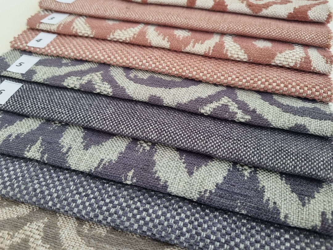 Luxury Linen Fabric, Rug Patterned, 36 Colors, by the Yard, Fabric per