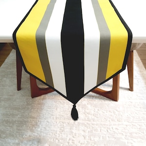 Colorful Stripes Table Runner, Decorative Runner , Gold Black Runner, Table Cloth, Runner, Gold Patterned Runner,  Table Linen
