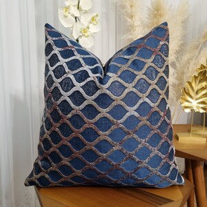 Luxury Indigo Blue satin Pillow, Pillow Cover, Blue Pillows, Throw Pillow, Decorative Pillows, satin Cushion Case, Blue satin Pillows