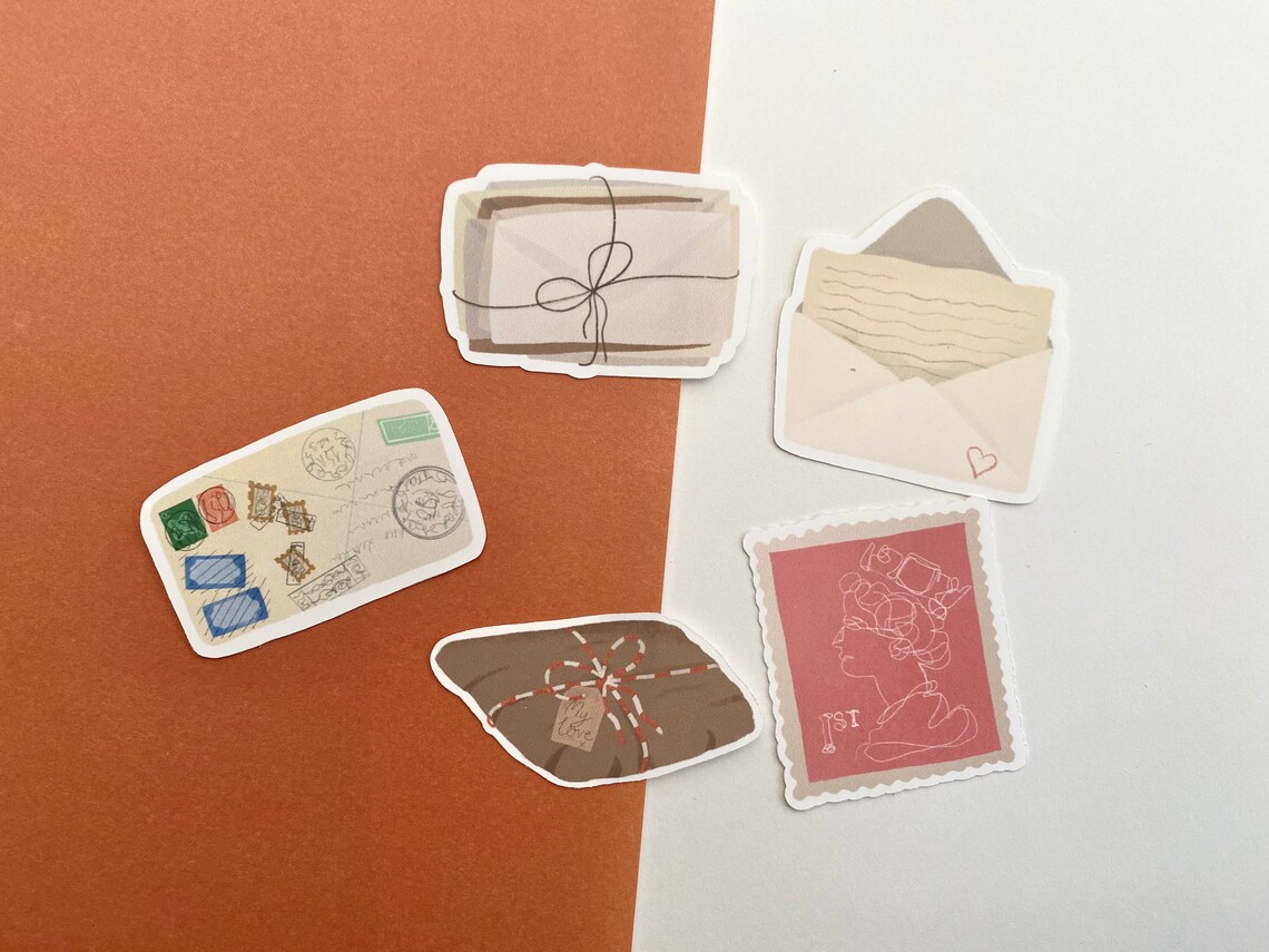 Mail Sending Sticker Set Matte Vinyl Stickers Etsy