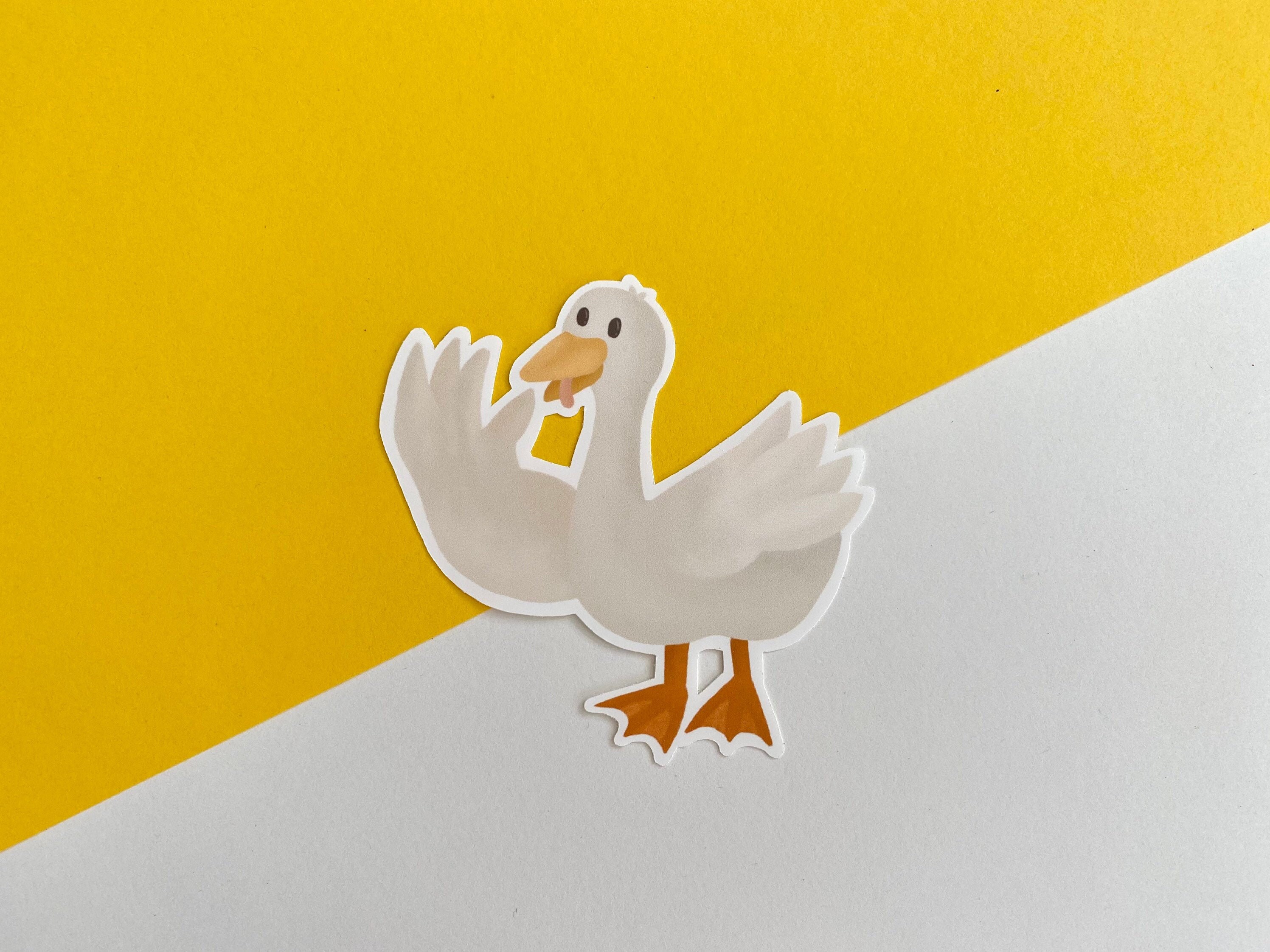 Silly Goose Sticker Cute Naughty Goose Bird Matte Vinyl Etsy