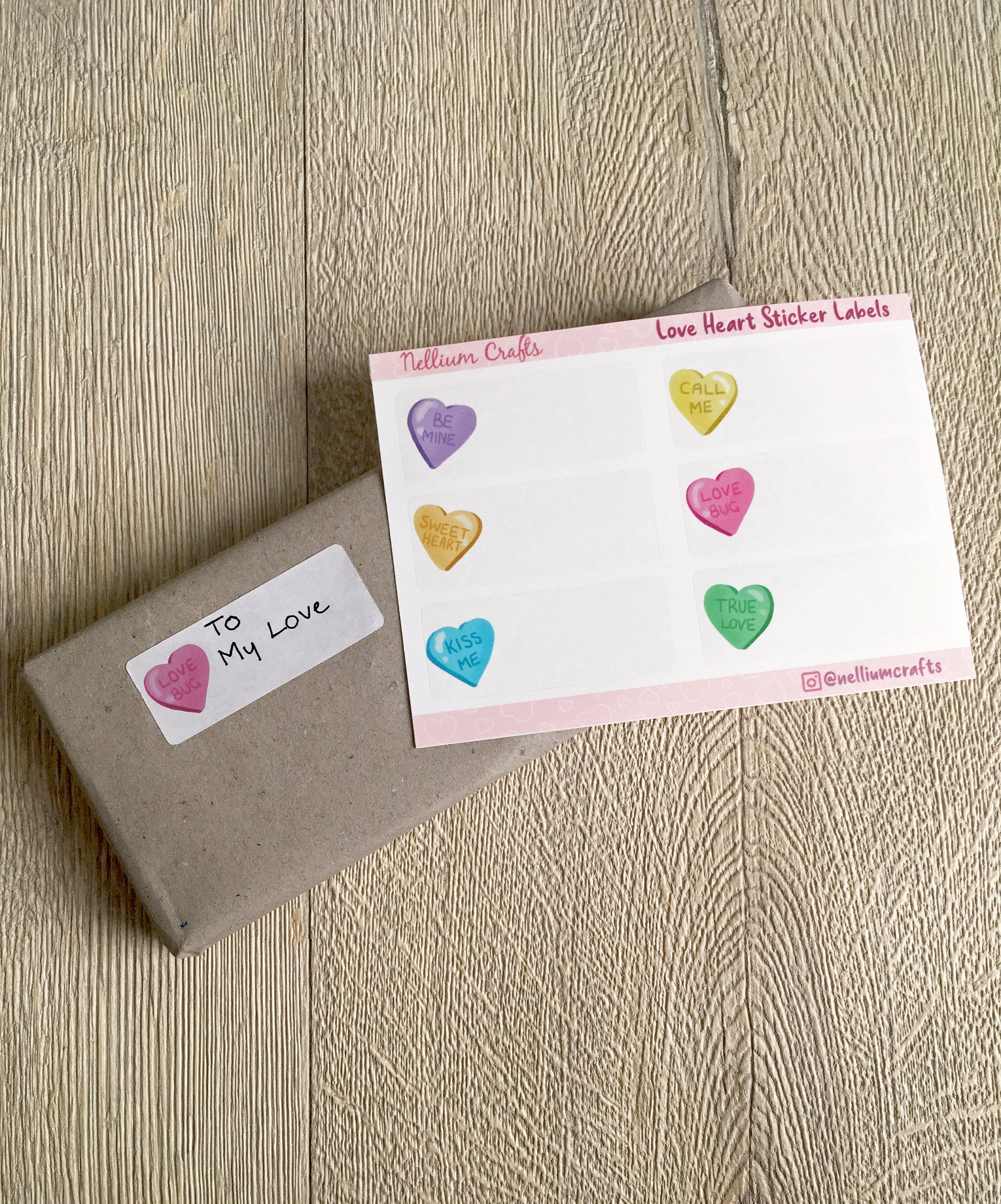 Heart Label Gift Tag Stickers Labels Love Heart Sweets Etsy
