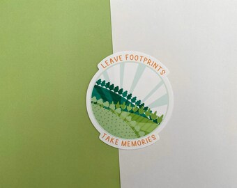 Leave Footprints Take Memories Sticker - Nature Loving Matte Vinyl Sticker