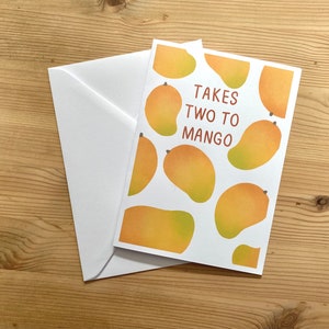 Prend deux à la mangue - Carte de vœux d’amitié Fruit Pun Love