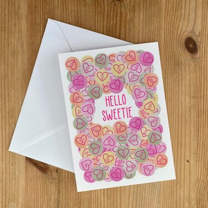 Hello Sweetie - Love Heart Sweets Valentinstagskarte