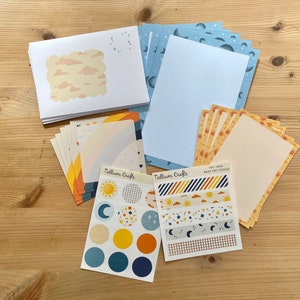 Sun and Moon Stationery Writing Set - Colourful Penpal Letter Writing Set