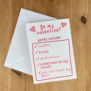 Be My Valentine - Lustige Checkliste Valentinstag Karte