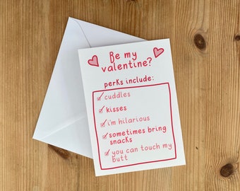Be My Valentine - Tarjeta divertida del día de San Valentín con lista de verificación