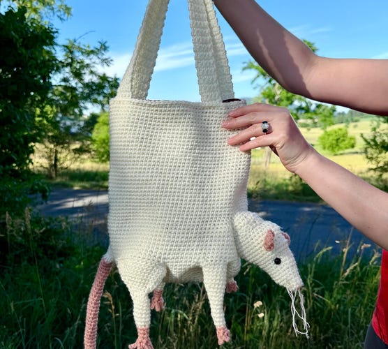 Digital Download Rat Tote Bag Crochet Pattern