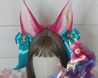 Orejas de Ahri Spirit Blossom para cosplay - League of Legends - Orejas de zorro - con accesorios